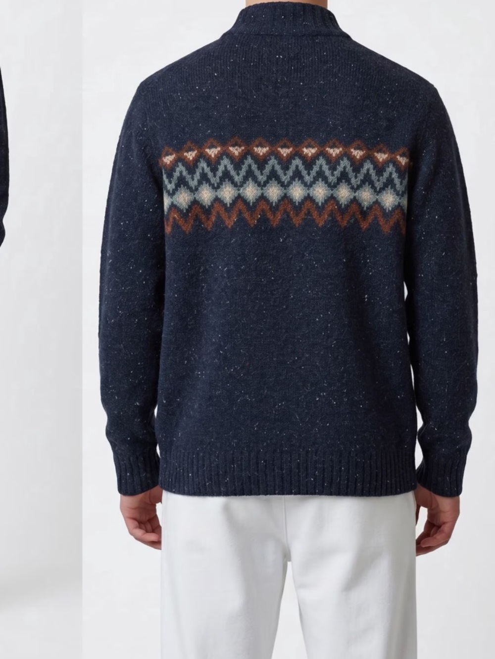 Smartwool Men's Heavy Henley Sweater Navy Fair Isle Merino Wool size Medium - Picture 8 of 8